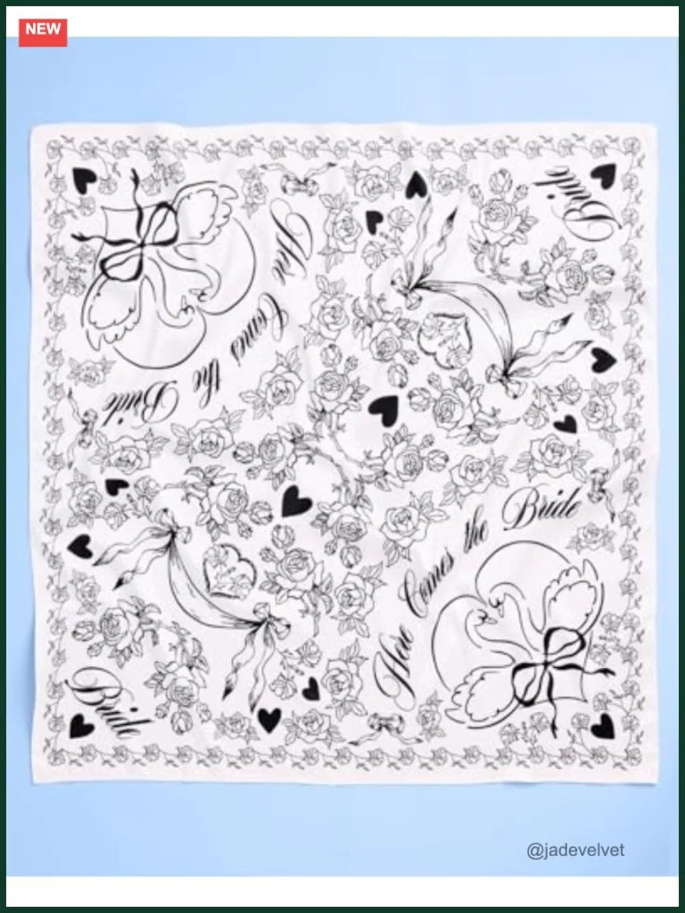 Bridal Satin Head Scarf 27x27 Bandana Wedding Bachelorette Hair Accessory
